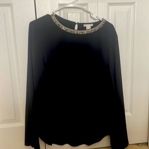 Like new Black blouse with ornamental collar perfect for Holidays